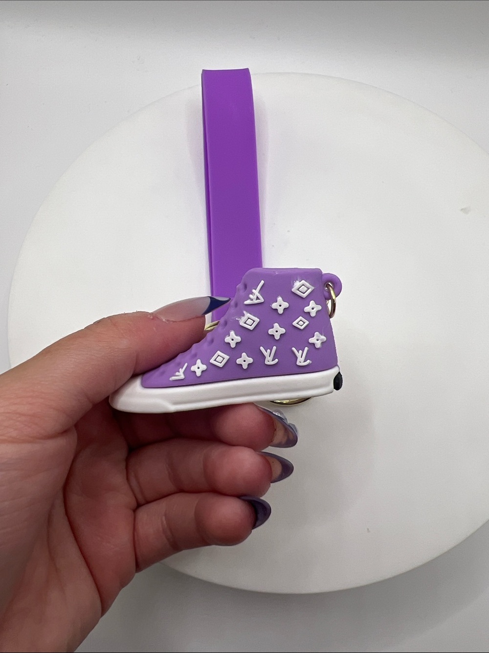 098. Forever Yours Purple Sneaker Keychain with Gold Hardware - Picture 4 of 4